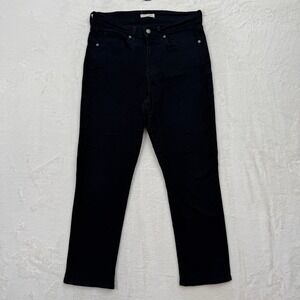 Levi's Jeans Women Black Classic Straight Mid Rise WaterLess Denim Pants